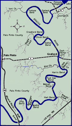 Brazos River map courtesy Texas Parks & Wildlife Department