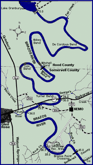 Brazos River map courtesy Texas Parks & Wildlife Department