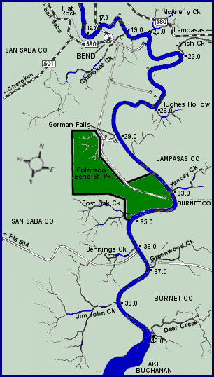 Colorado River map courtesy Texas Parks & Wildlife Department
