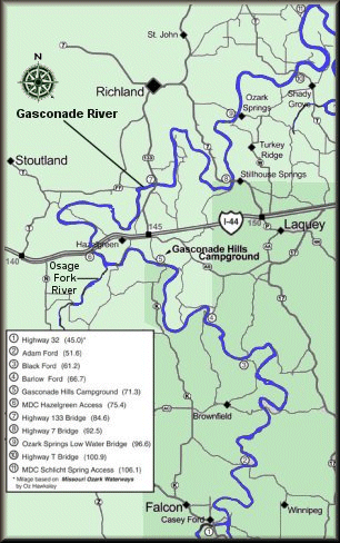 Gasconade River map courtesy Missouri State Conservation Department