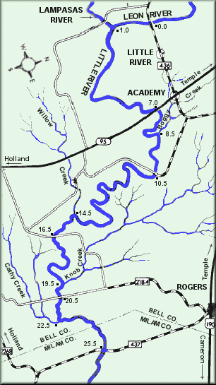 Little River map courtesy Texas Parks & Wildlife Department