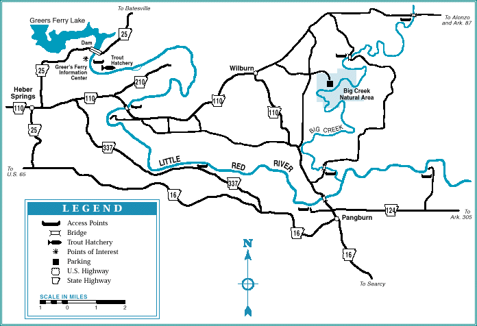 Little Red River map courtesy of Arkansas Department of Parks and Tourism