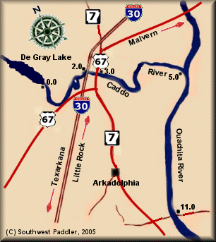 Lower Caddo River map