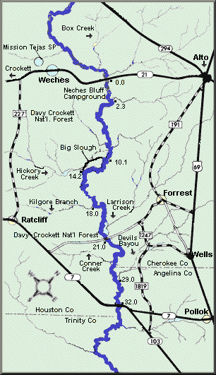 Neches River Map