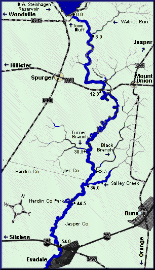 Neches River map