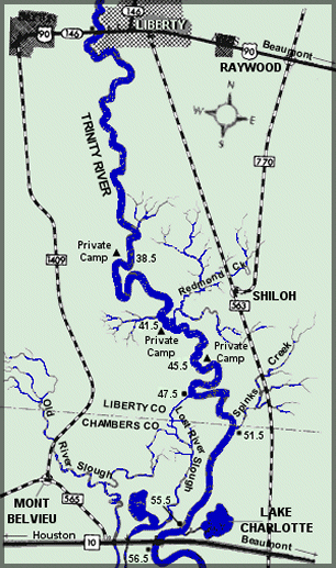 Trinity River map courtesy Texas Parks & Wildlife Department