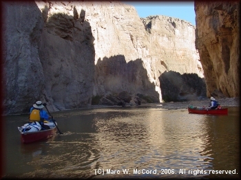 Entering Santa Elena Canyon in canoes