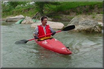 Bryan Jackson paddling the Upper Guadalupe River, Texas