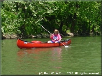 Bonnie Haskins paddling one of her favorite rivers