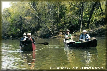 DDRC members canoeing the Kiamichi River