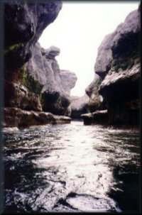 Blanco Narrows runout below the falls