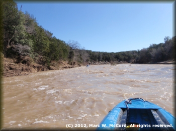 The Paluxy River near Dinosaur Valley State Park at 2,600 cfs