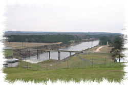 Man-made channel below the hydroelectric generating dam at TOLEDO Bend Reservoir