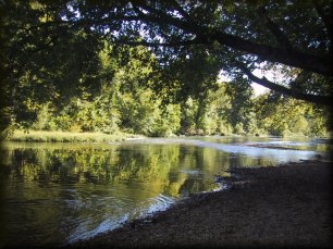 Shade trees accent the beautiful Niangua River